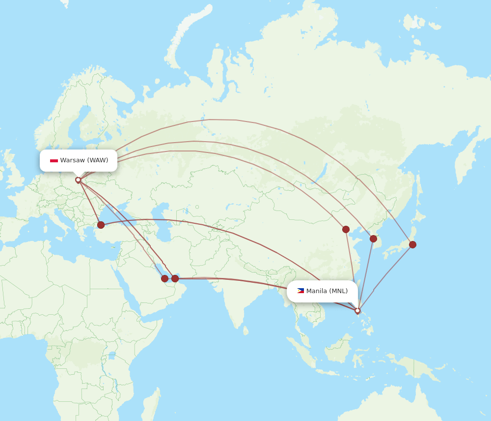 MNL-WAW flight routes