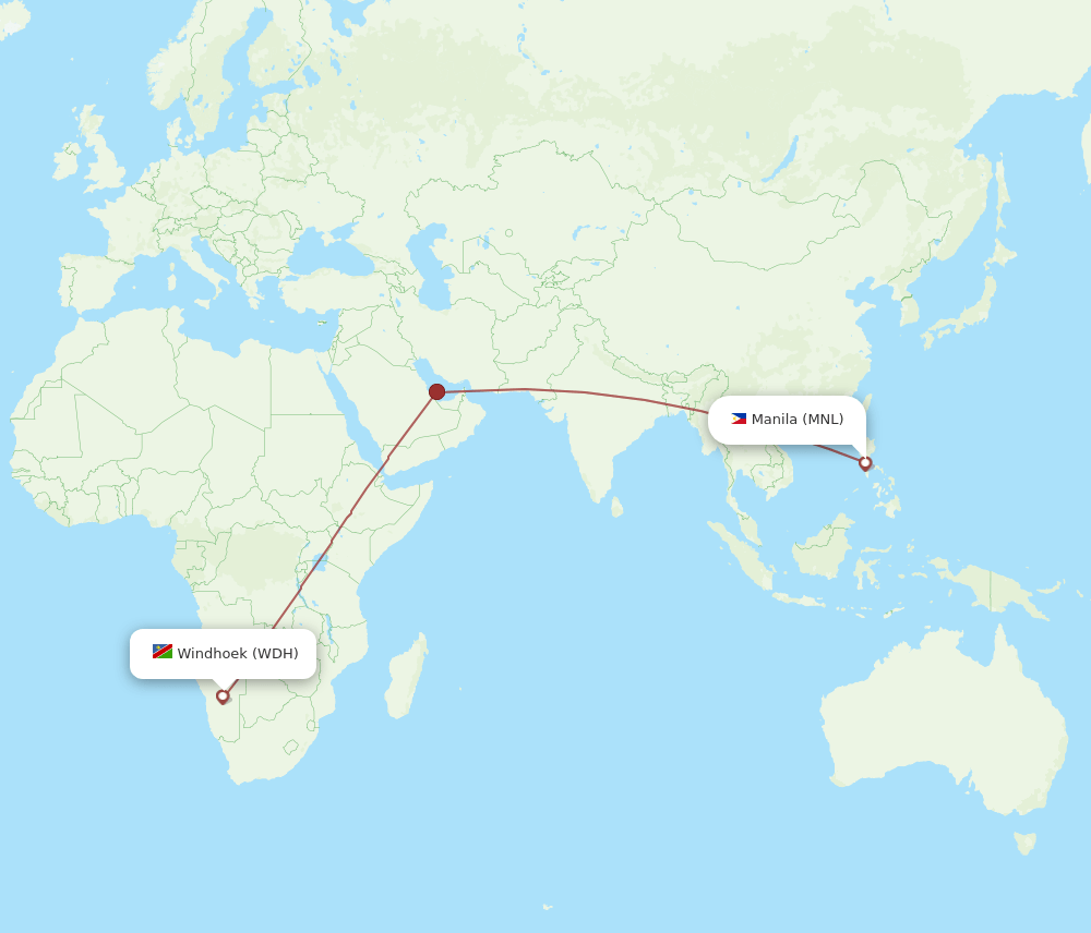 MNL-WDH flight routes