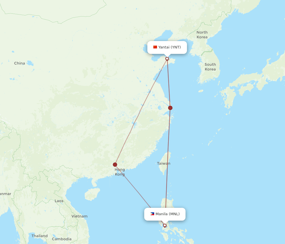 MNL-YNT flight routes
