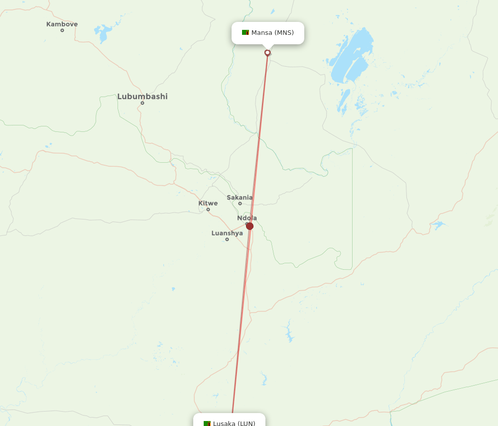 MNS to LUN flights and routes map