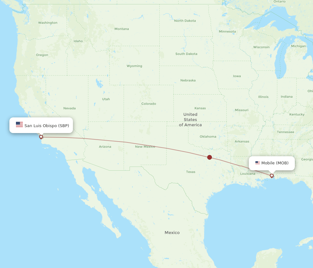 MOB-SBP flight routes
