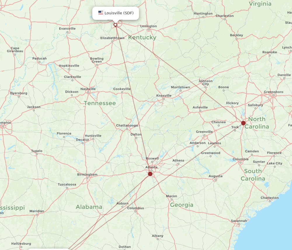 MOB-SDF flight routes