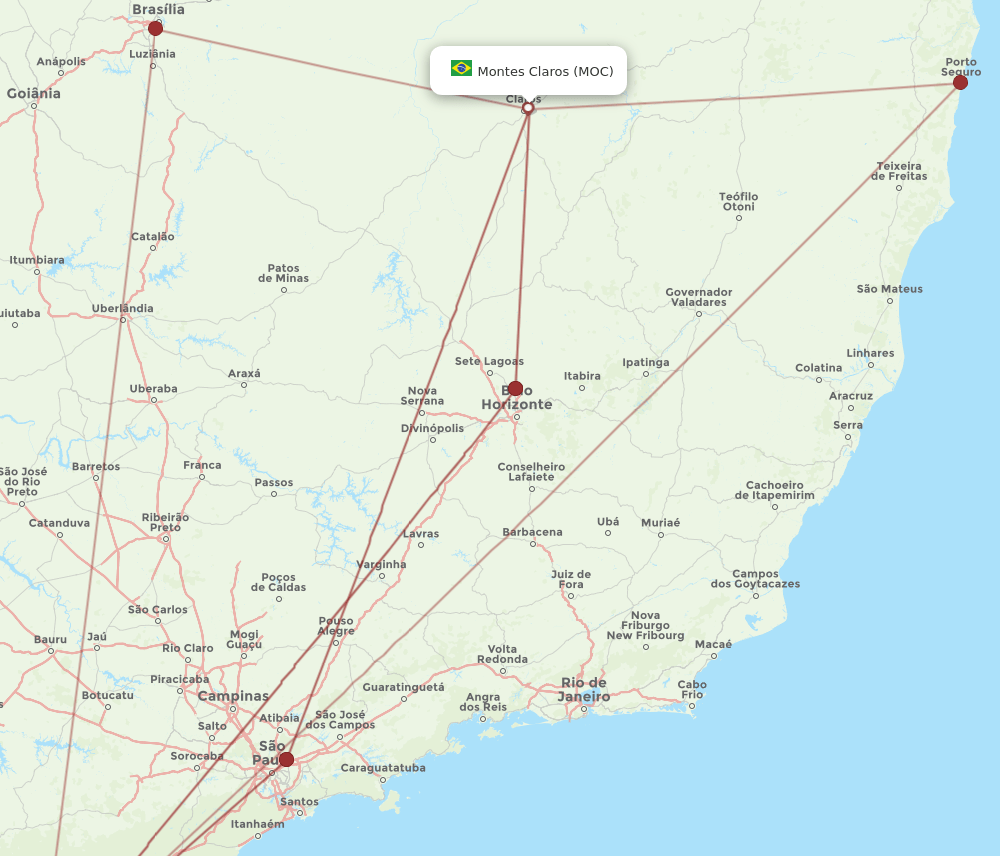 MOC-CWB flight routes