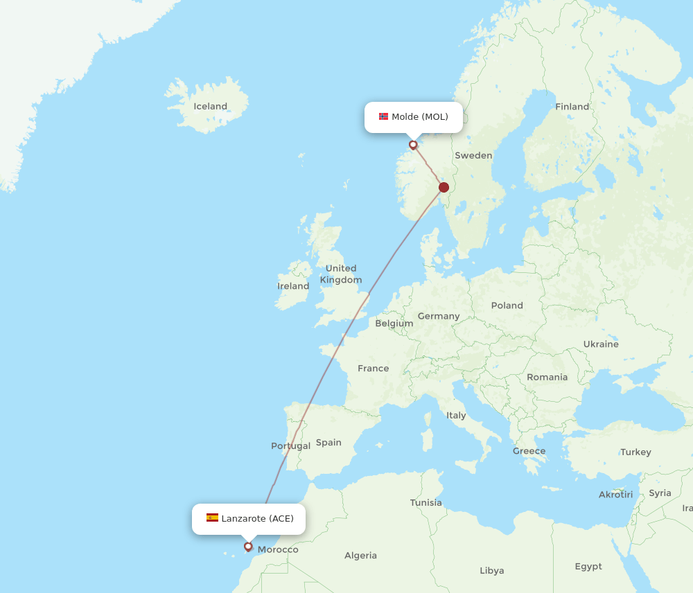 MOL to ACE flights and routes map