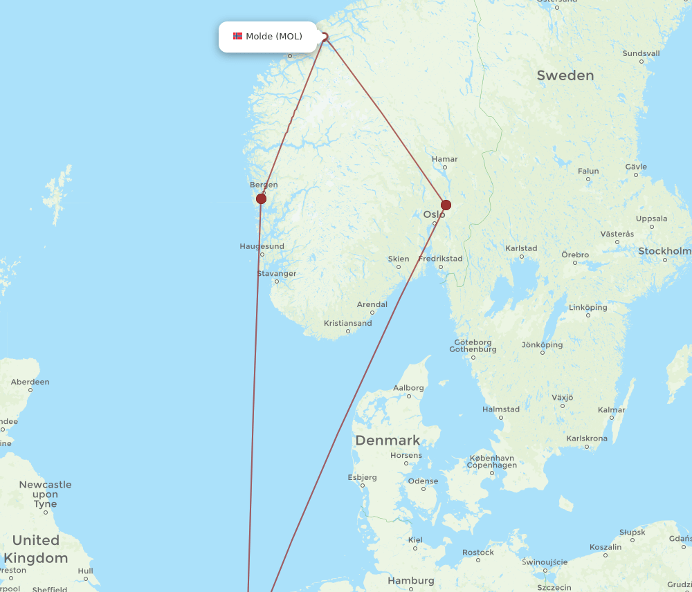 MOL-AMS flight routes