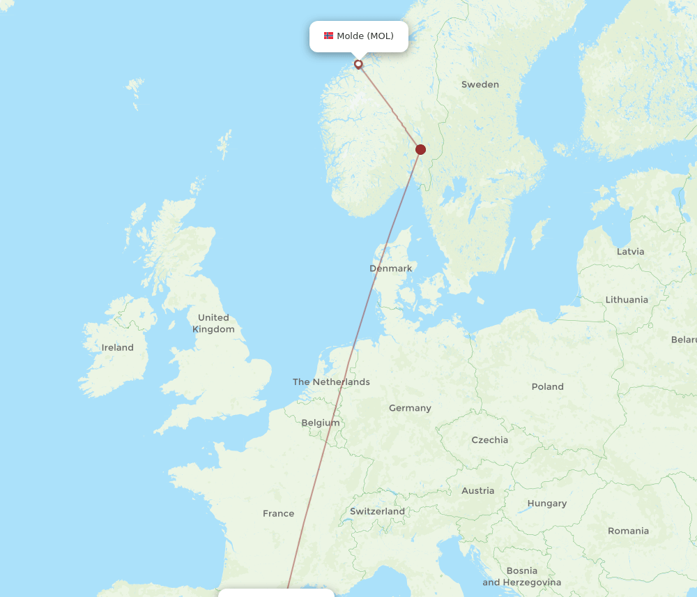 MOL-BCN flight routes
