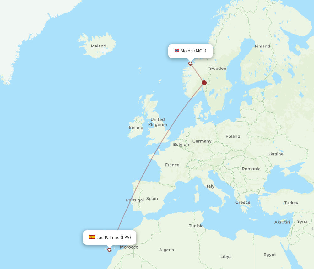 MOL-LPA flight routes