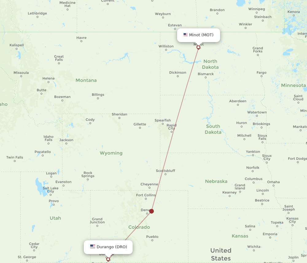 MOT-DRO flight routes