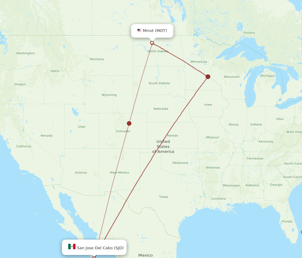 MOT-SJD flight routes