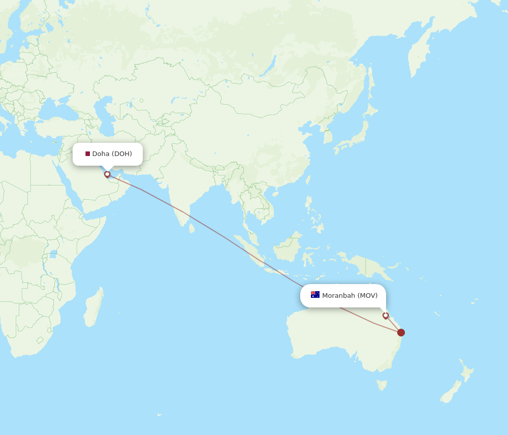 MOV-DOH flight routes