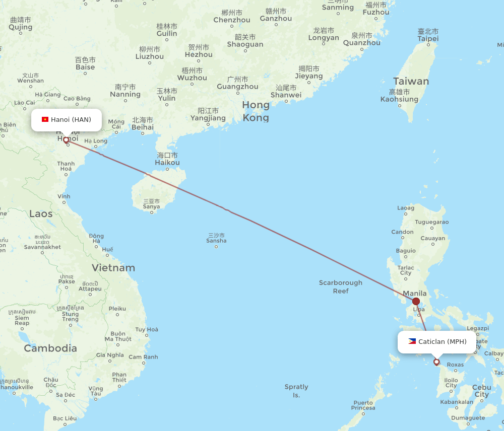MPH-HAN flight routes