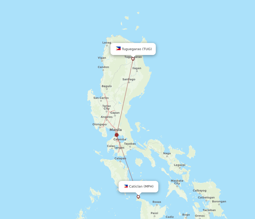 MPH-TUG flight routes
