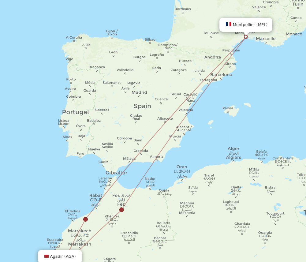 MPL-AGA flight routes