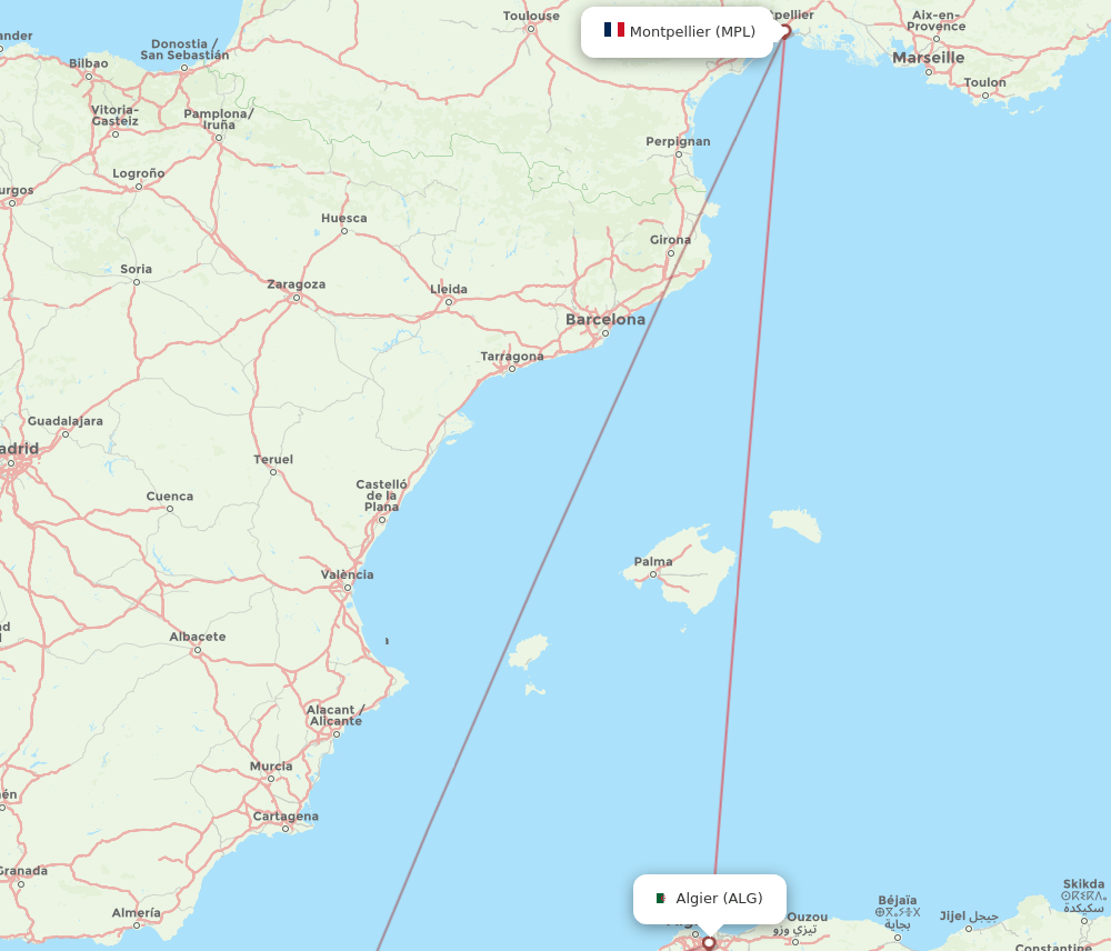 MPL-ALG flight routes