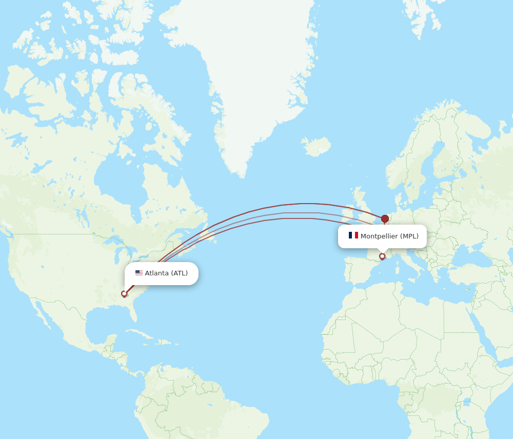 MPL-ATL flight routes