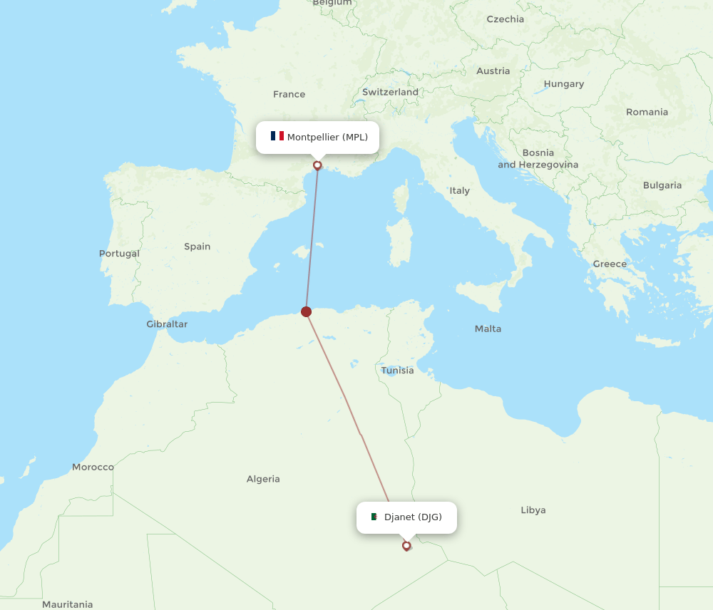 MPL-DJG flight routes