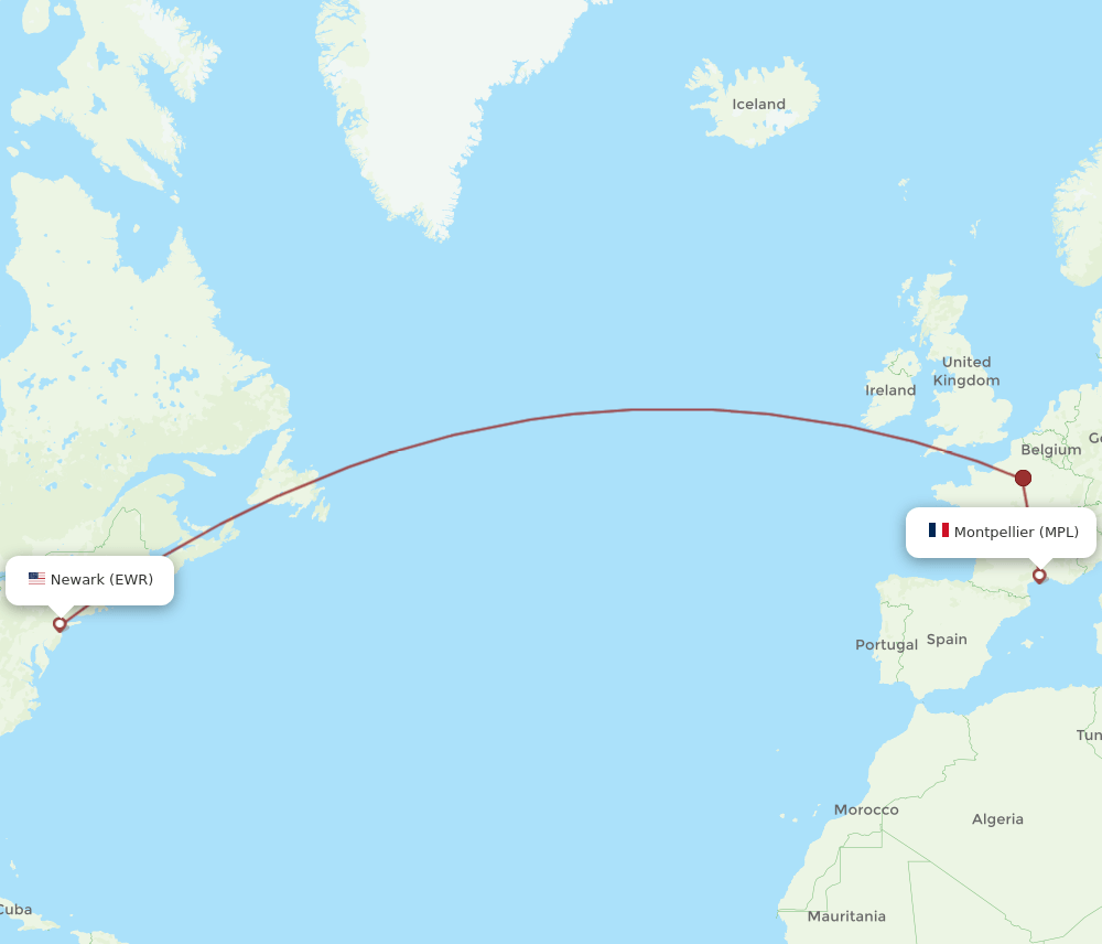 MPL-EWR flight routes