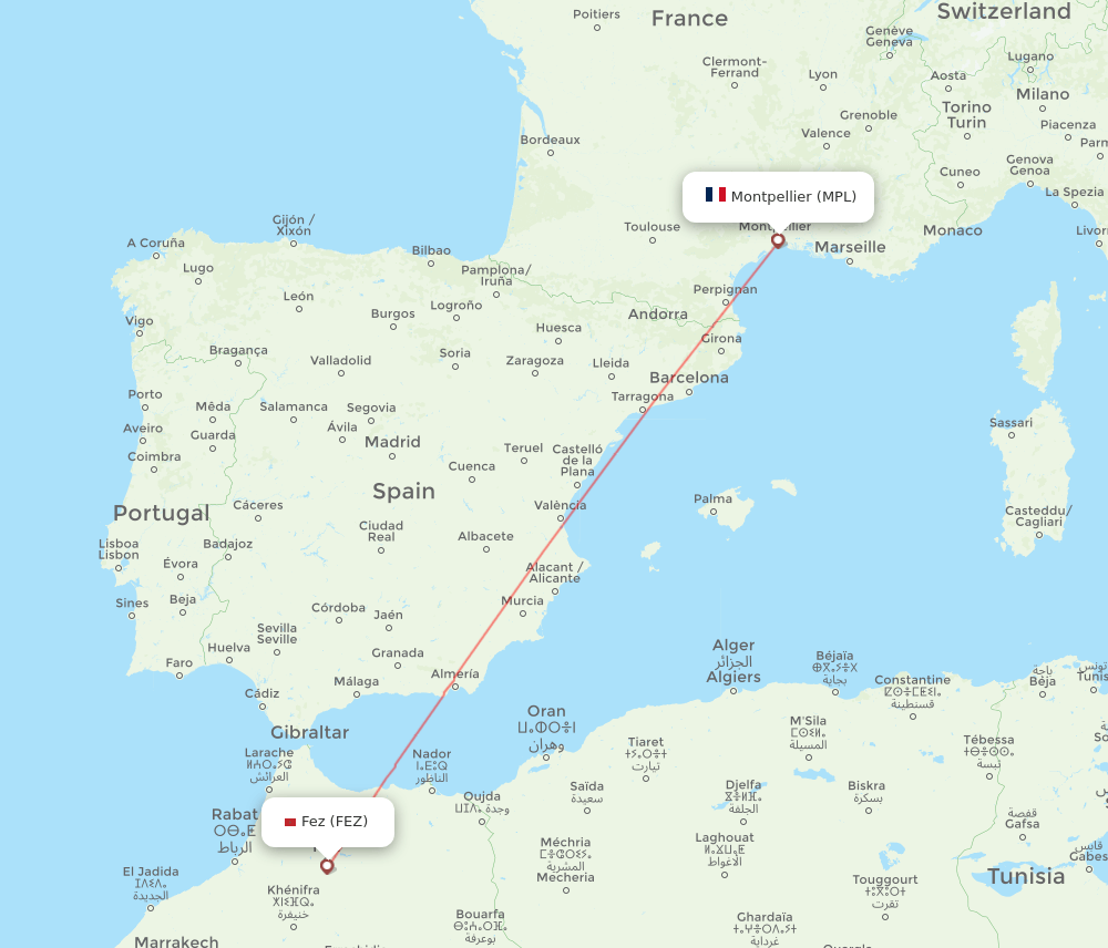 MPL-FEZ flight routes
