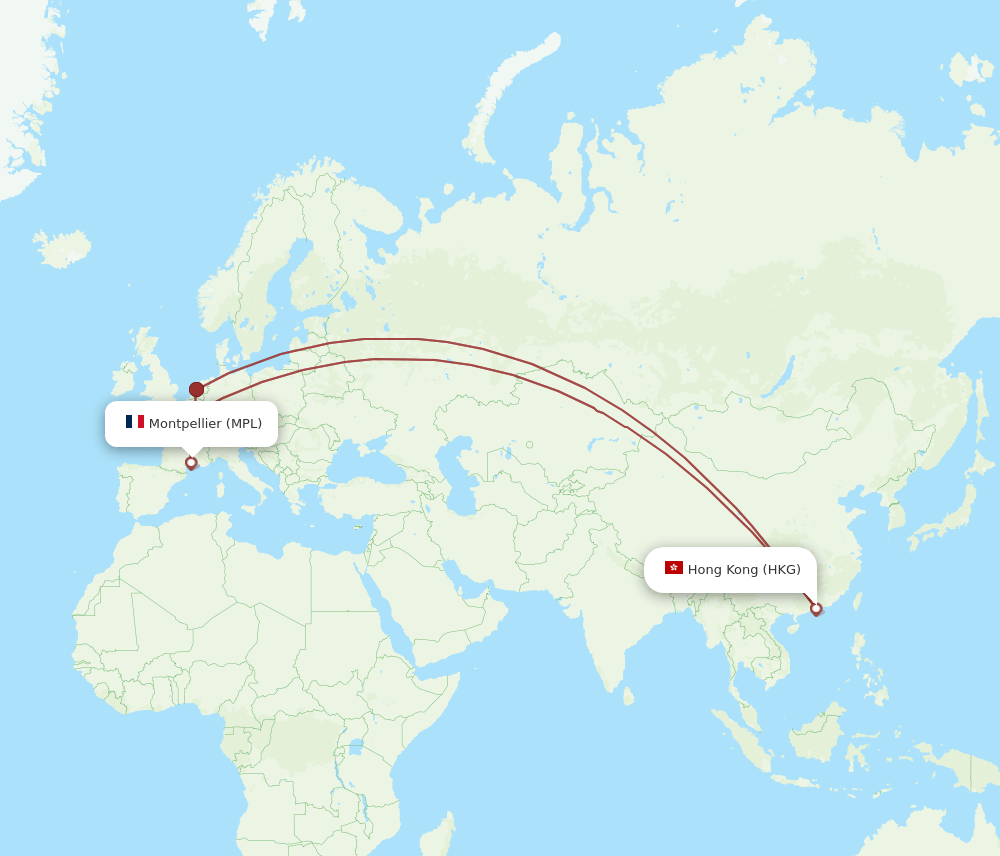 MPL-HKG flight routes