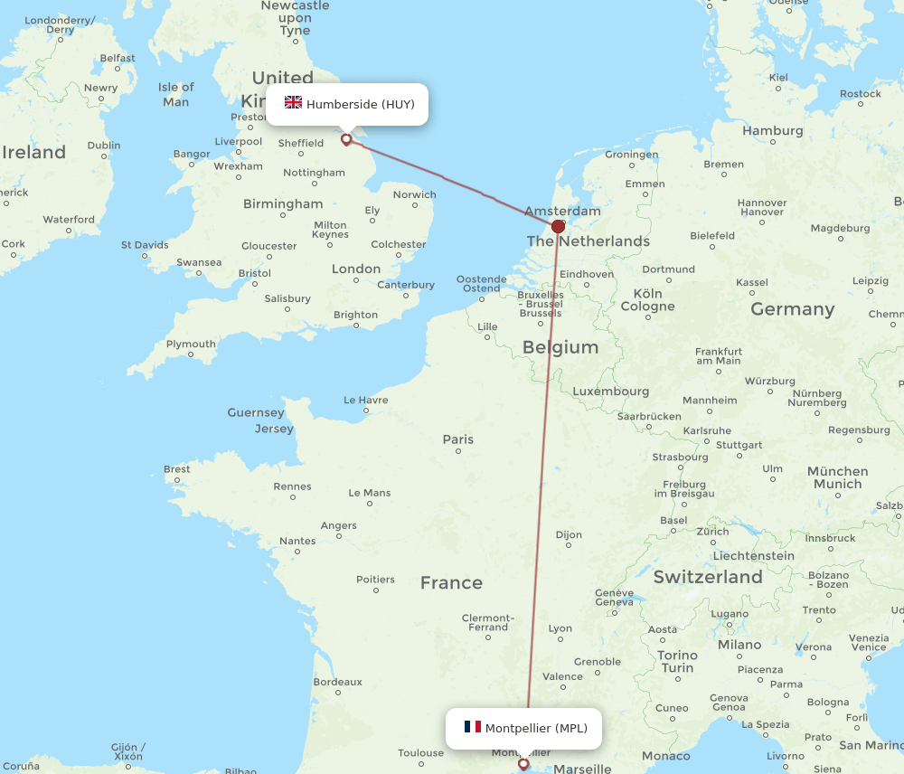 MPL-HUY flight routes