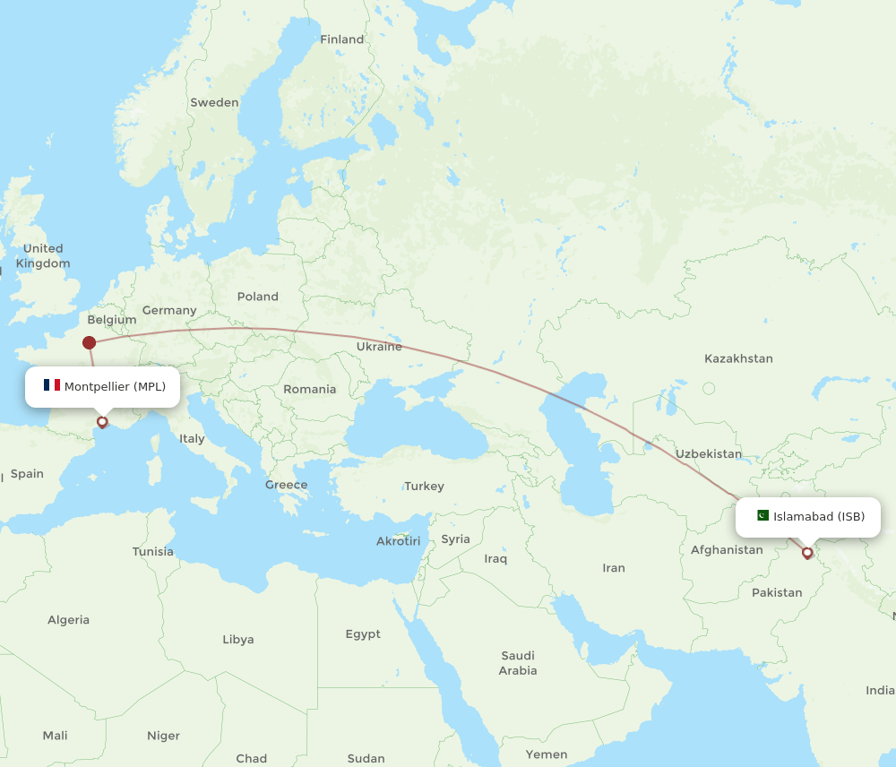 MPL-ISB flight routes