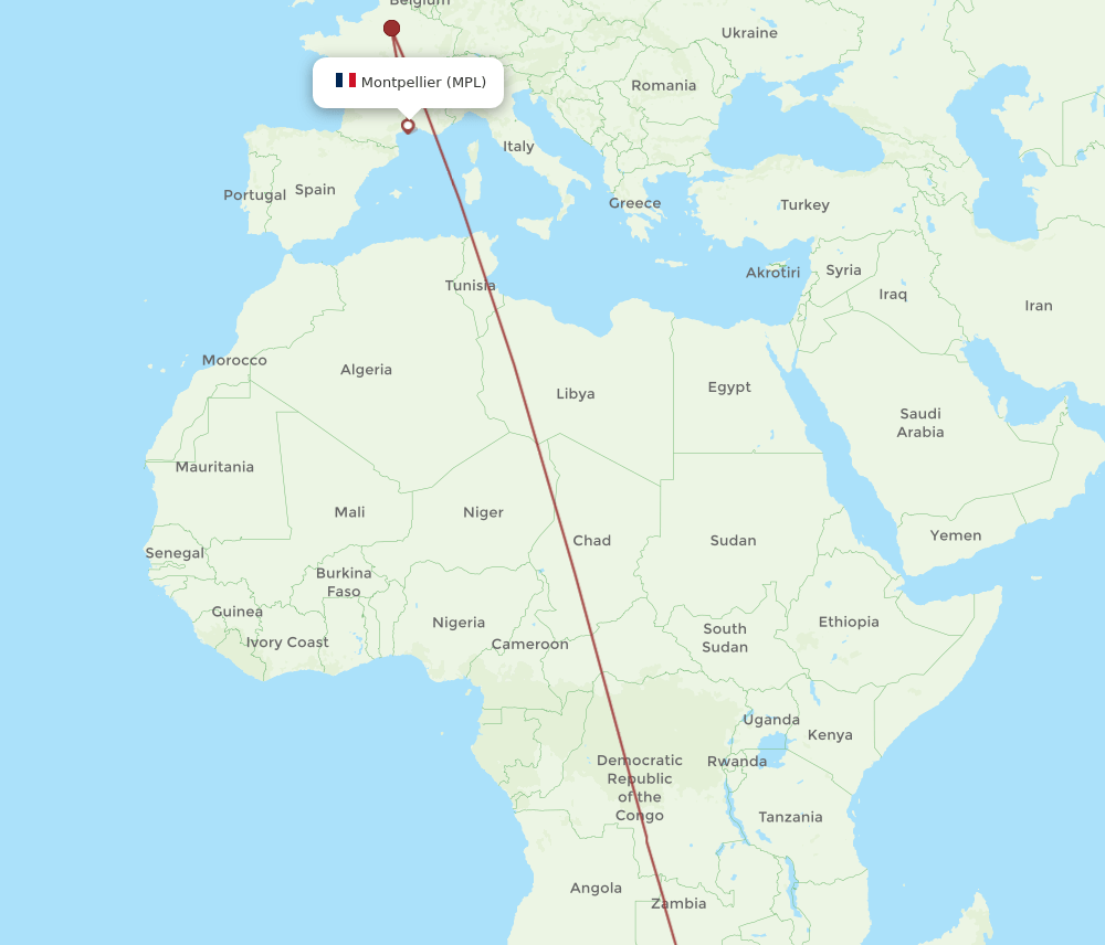 MPL-JNB flight routes