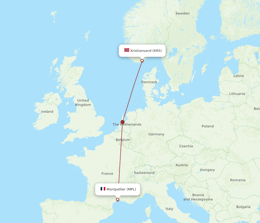 MPL-KRS flight routes