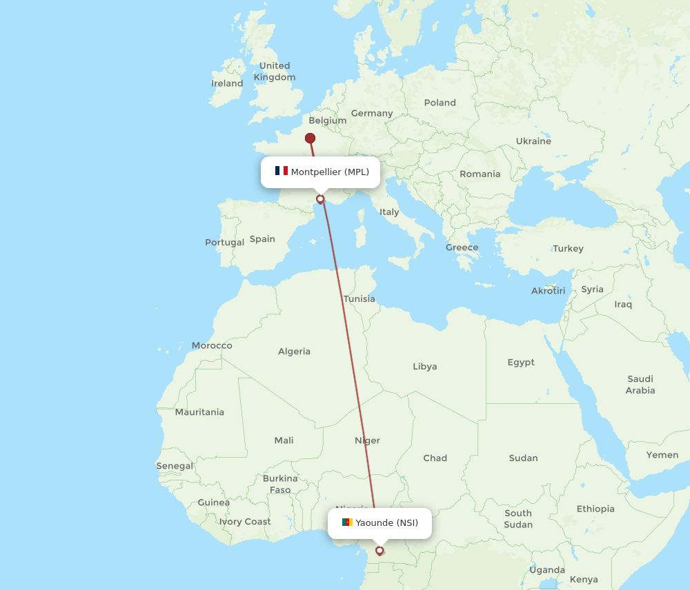 MPL to NSI flights and routes map