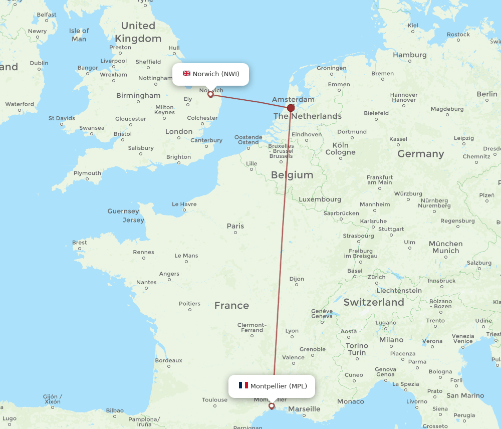 MPL to NWI flights and routes map