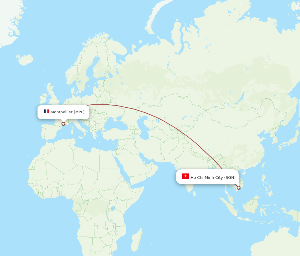 MPL to SGN flights and routes map