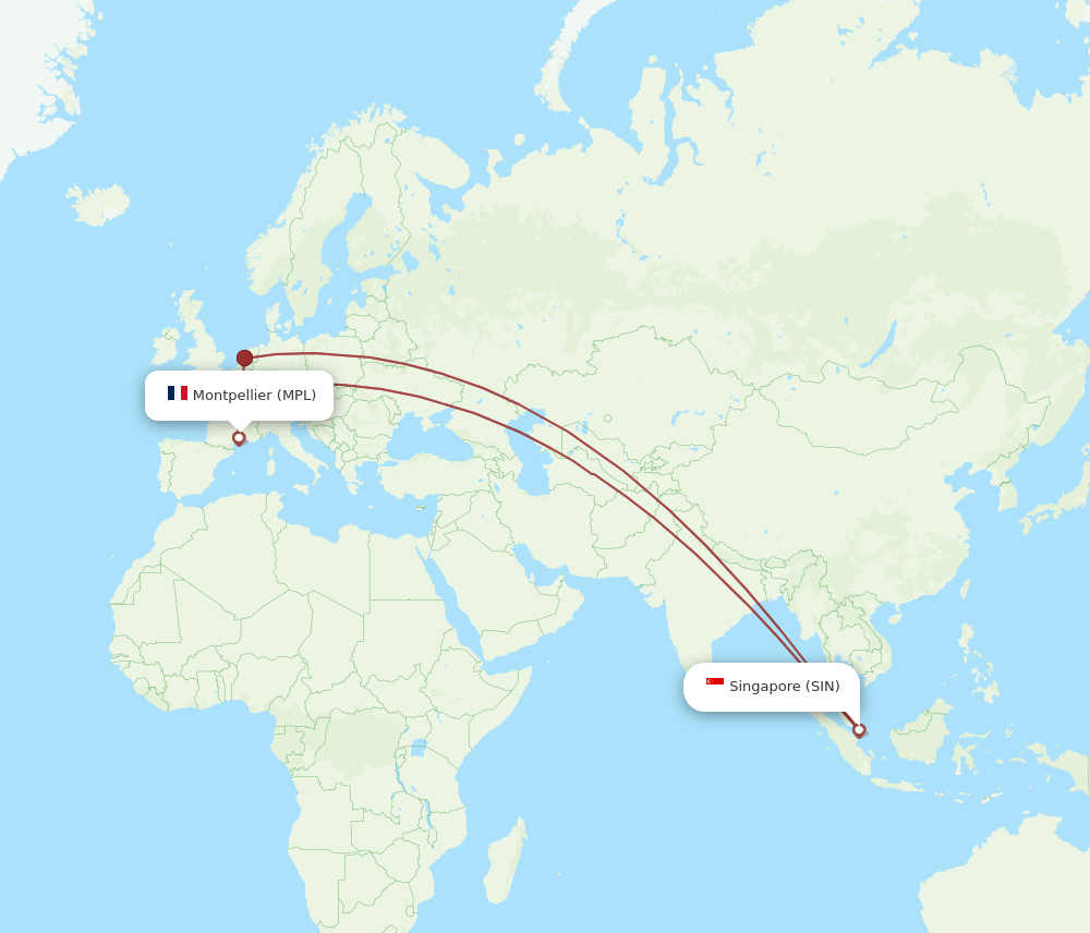 MPL-SIN flight routes