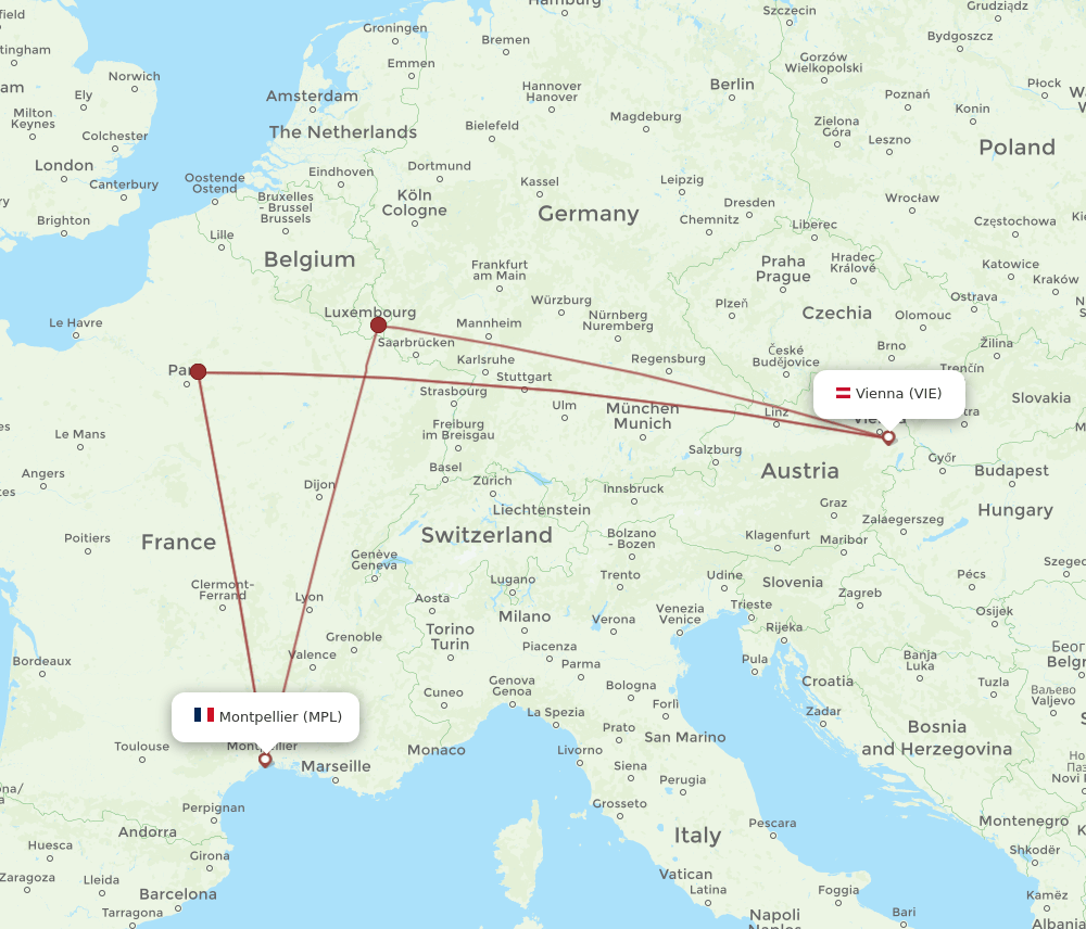 MPL-VIE flight routes