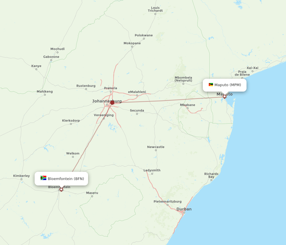 MPM-BFN flight routes