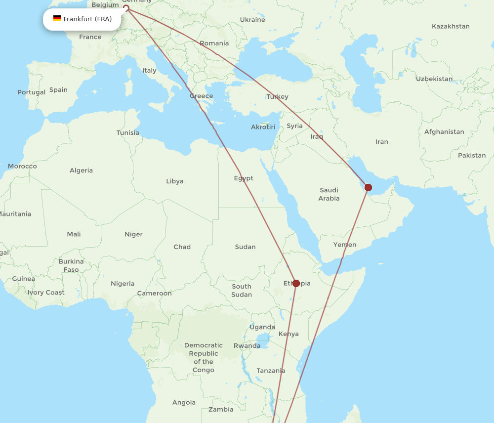 MPM-FRA flight routes