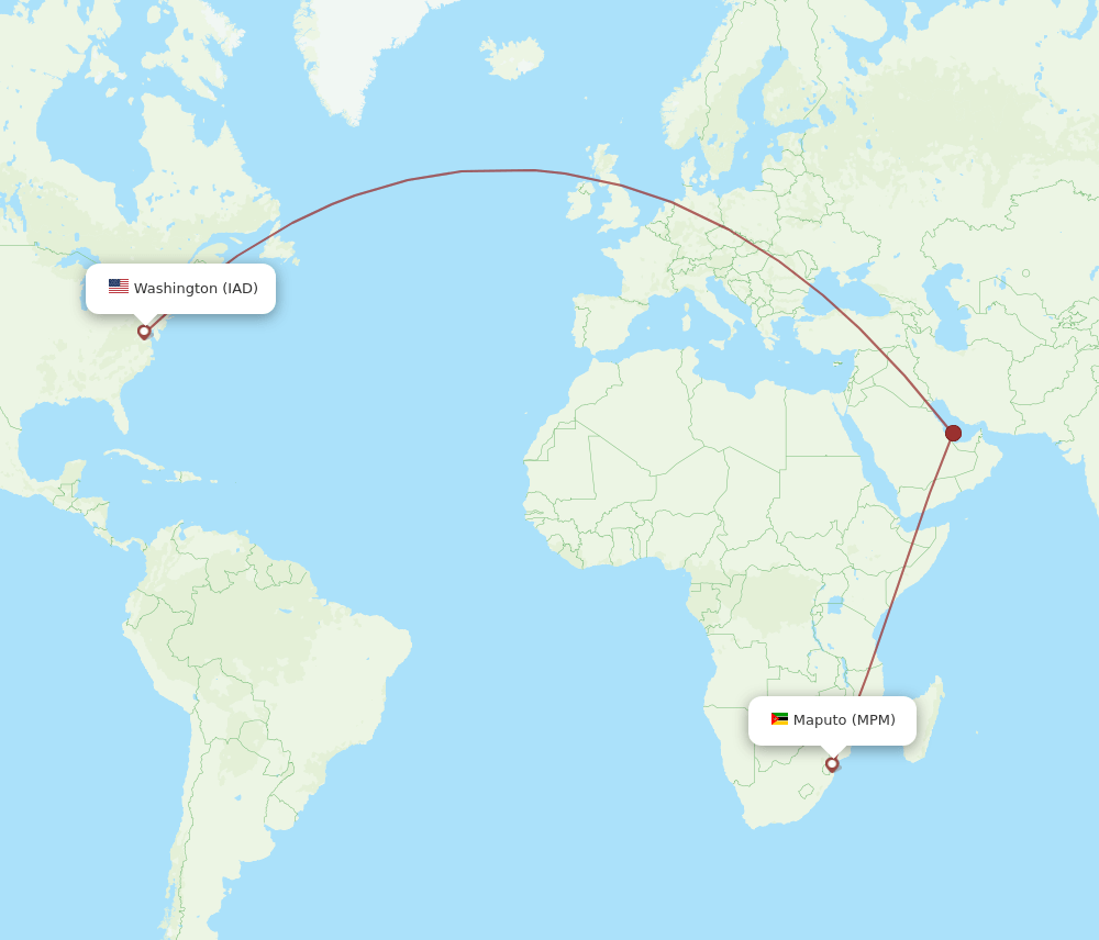 MPM-IAD flight routes