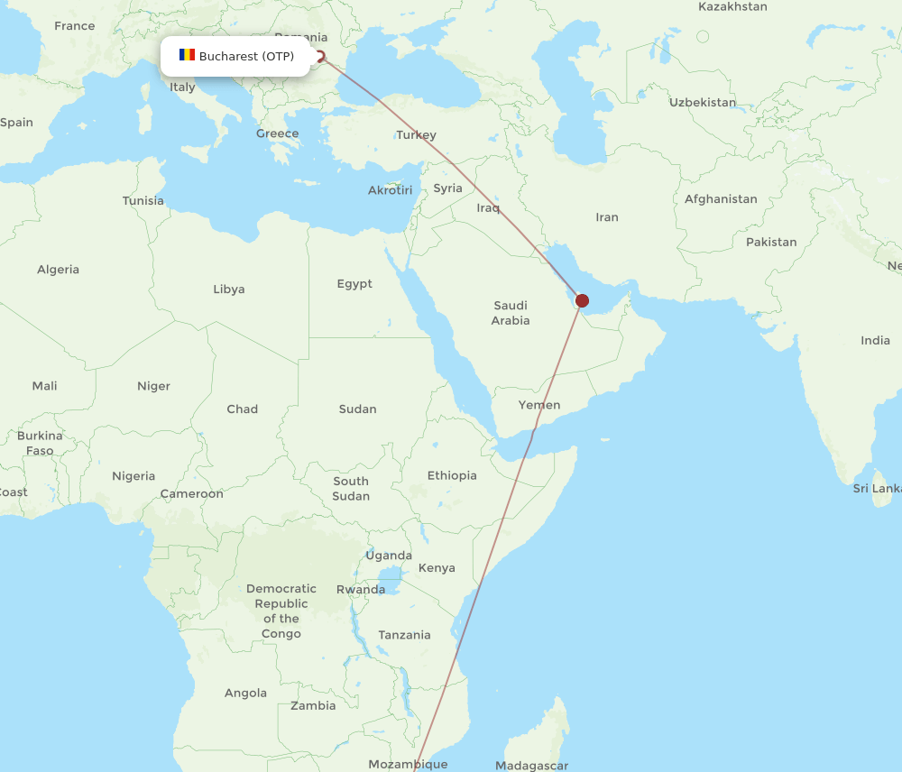 MPM-OTP flight routes