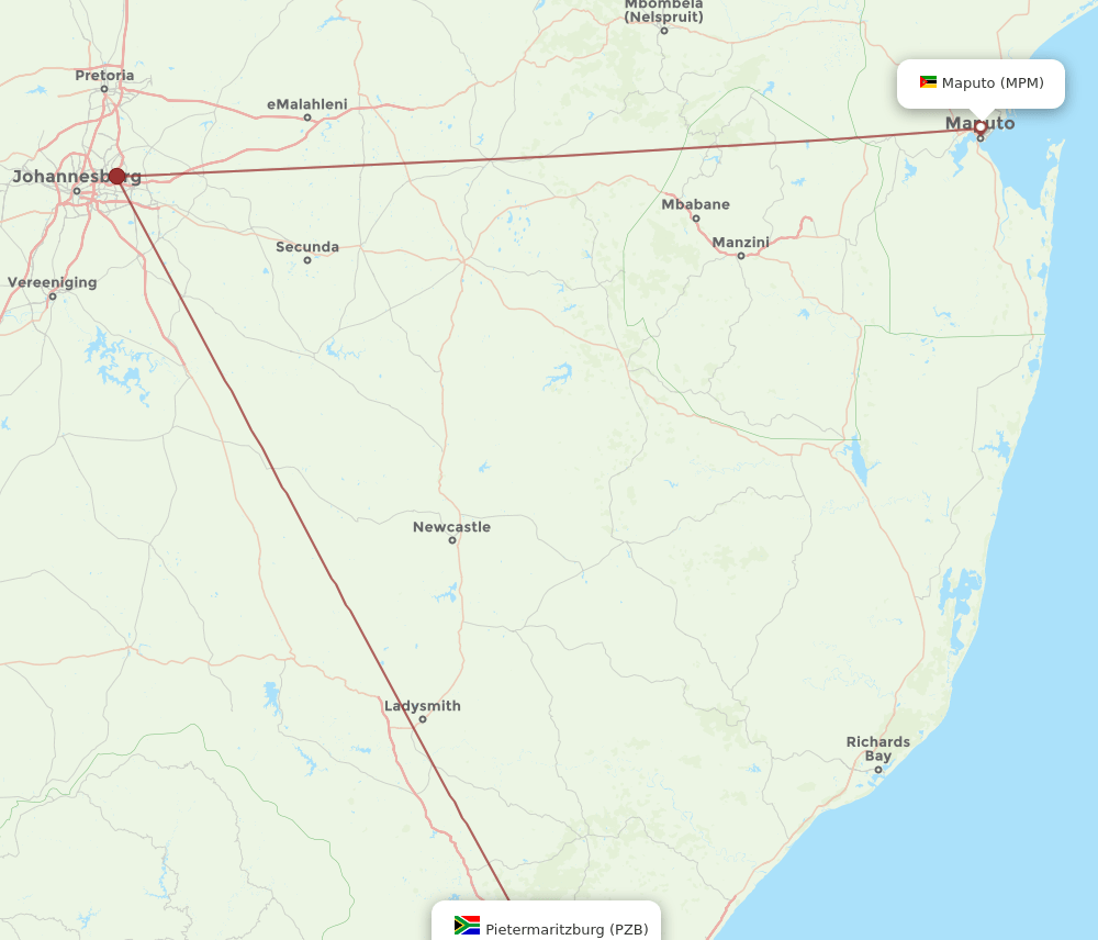 MPM-PZB flight routes