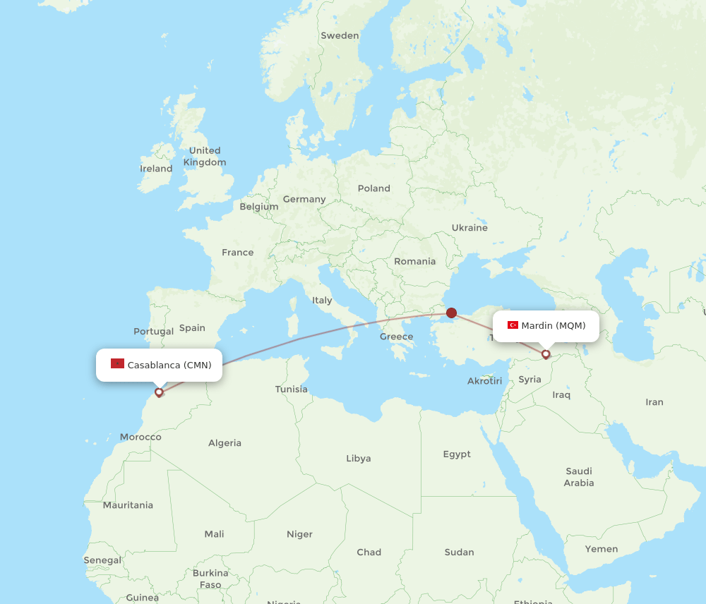 MQM-CMN flight routes