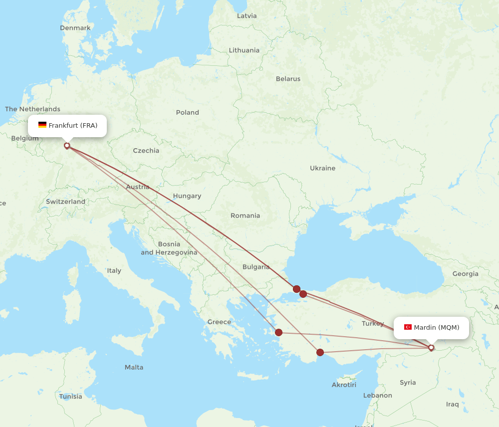 MQM to FRA flights and routes map