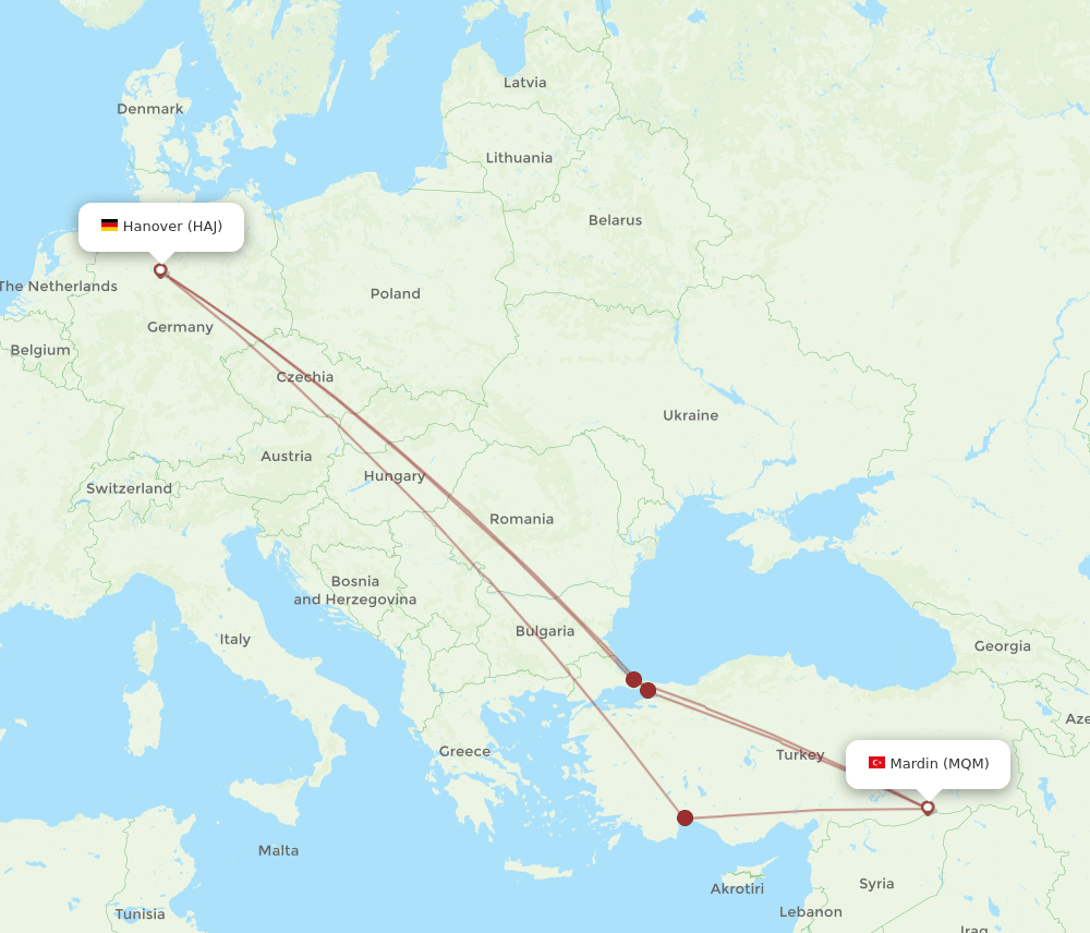 MQM-HAJ flight routes