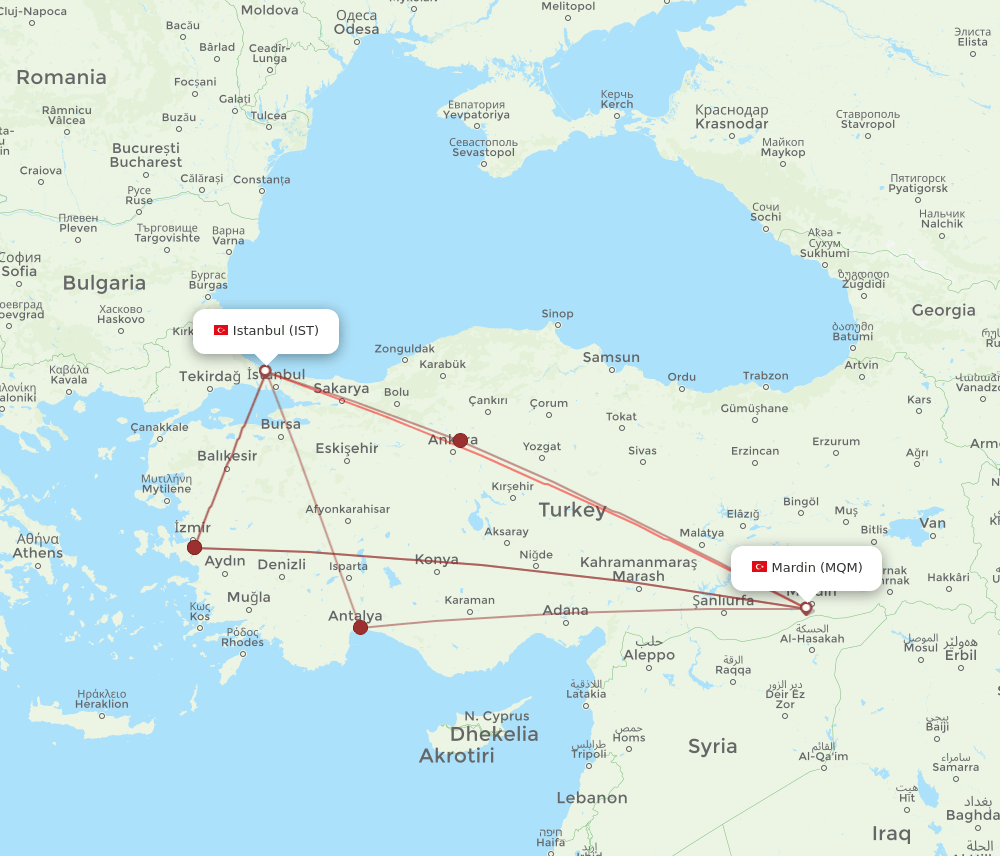 MQM-IST flight routes