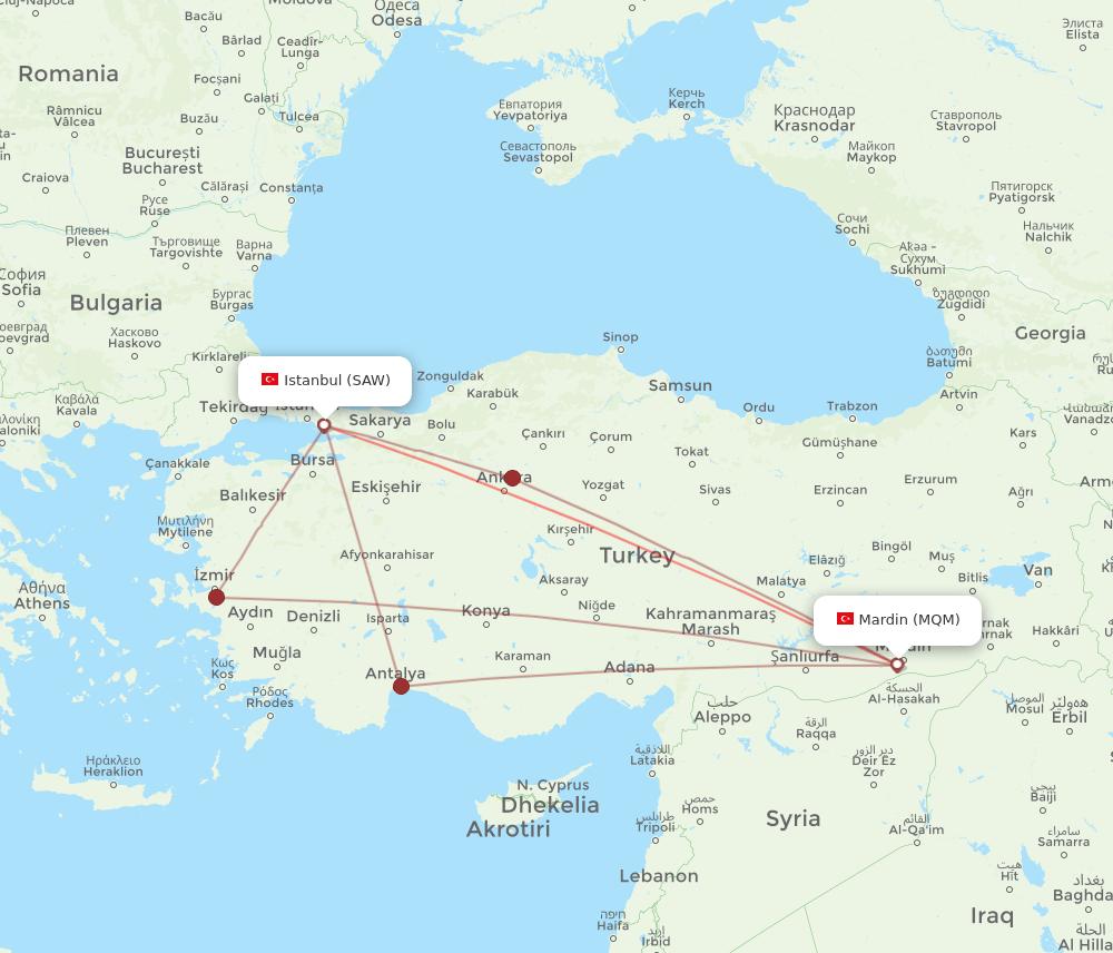 MQM-SAW flight routes