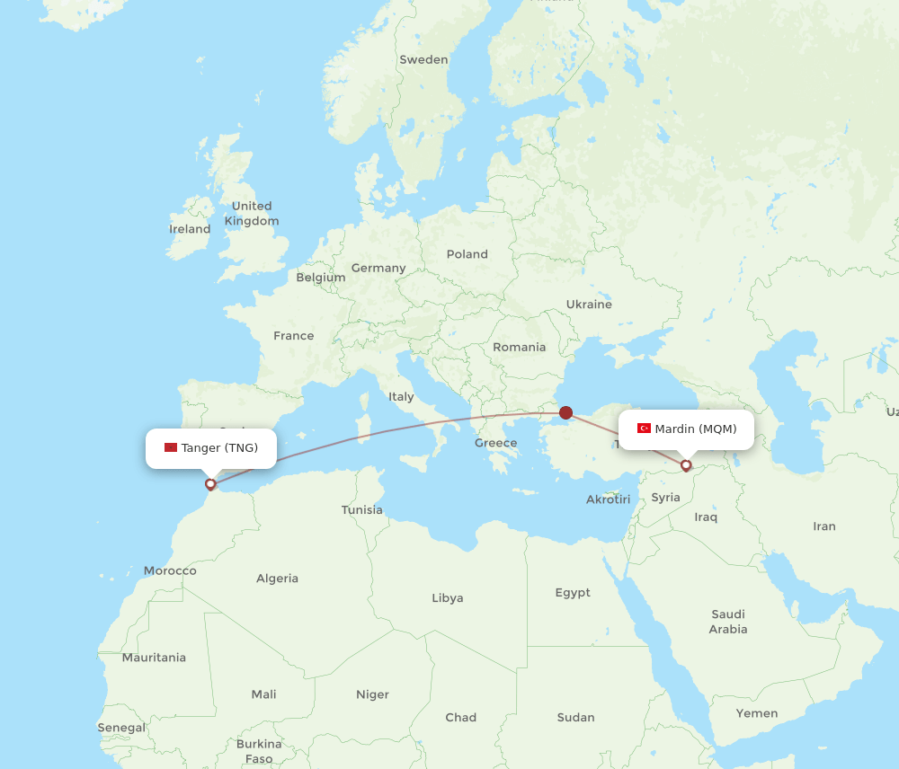 MQM-TNG flight routes