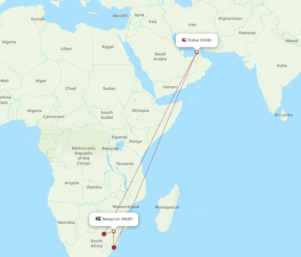 MQP-DXB flight routes