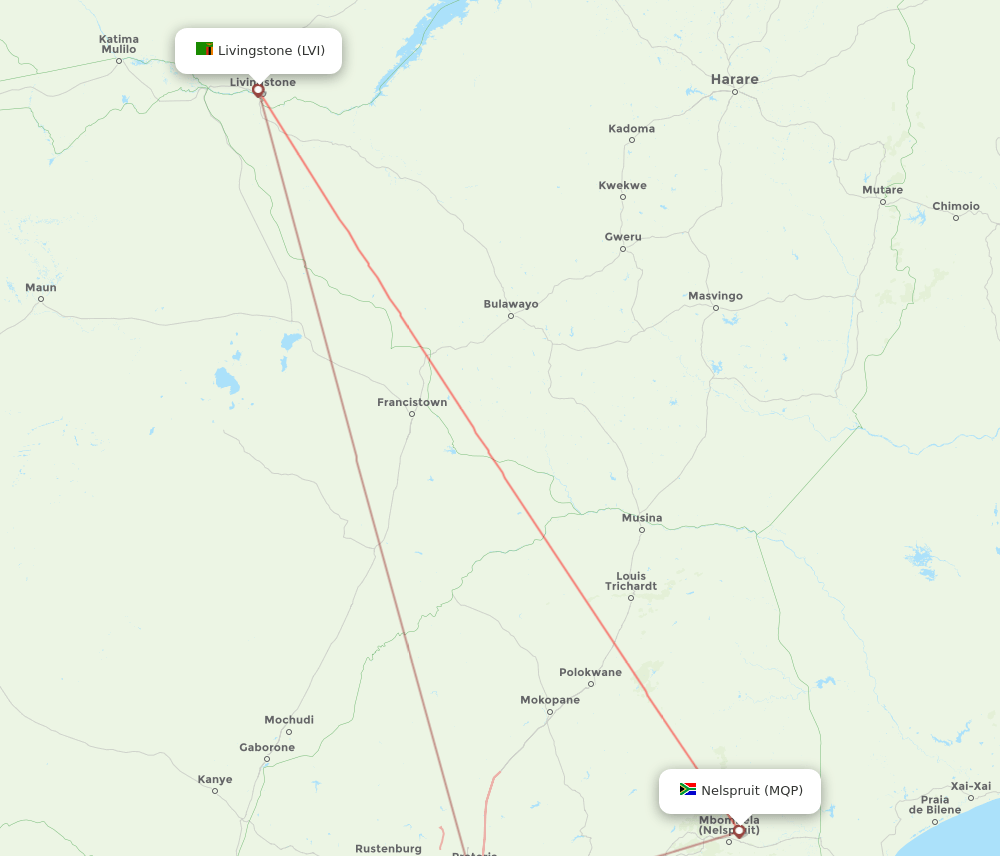MQP to LVI flights and routes map