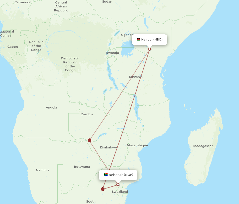 MQP to NBO flights and routes map