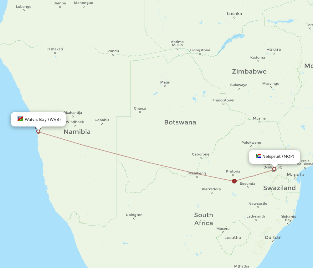 MQP-WVB flight routes
