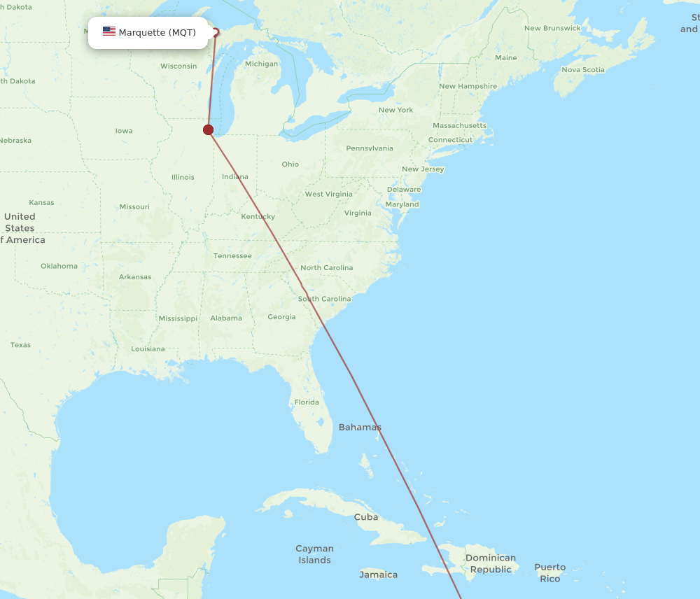 MQT-AUA flight routes