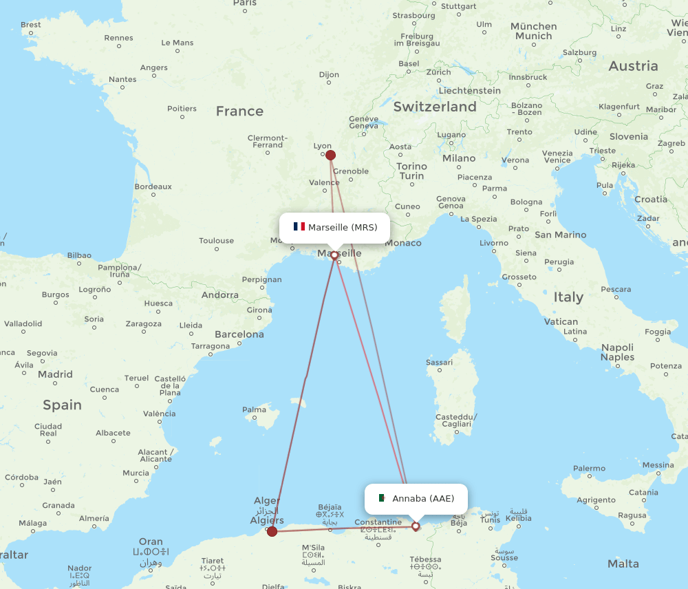 MRS-AAE flight routes