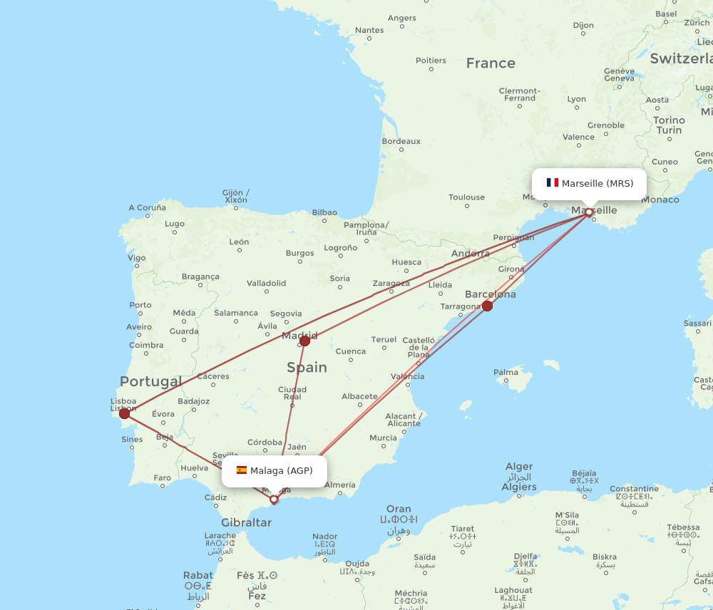 MRS-AGP flight routes